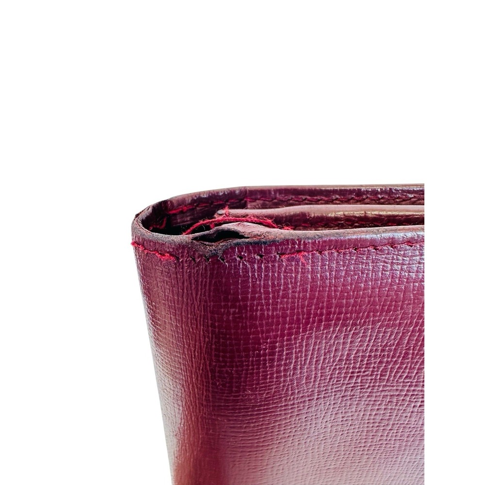 CARTIER Paris Burgundy Leather Billfold Breast Waller 12 Card Holder Pre-owned - Picture 6 of 12